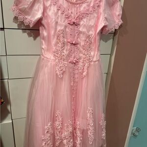 Elegant Pink Lace Dress